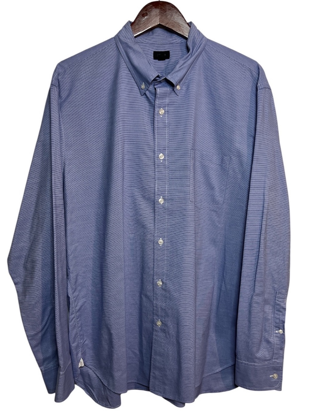 J. Crew Blue Striped Button-Down Oxford Shirt XL